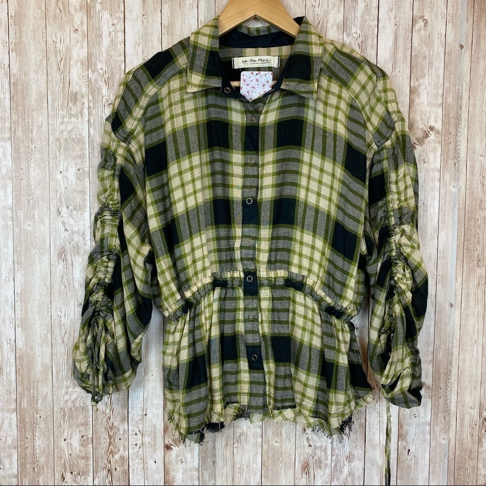 Free‎ People Pacific Plaid Wool Blend Shirt Size Small Women - Picture 4 of 16